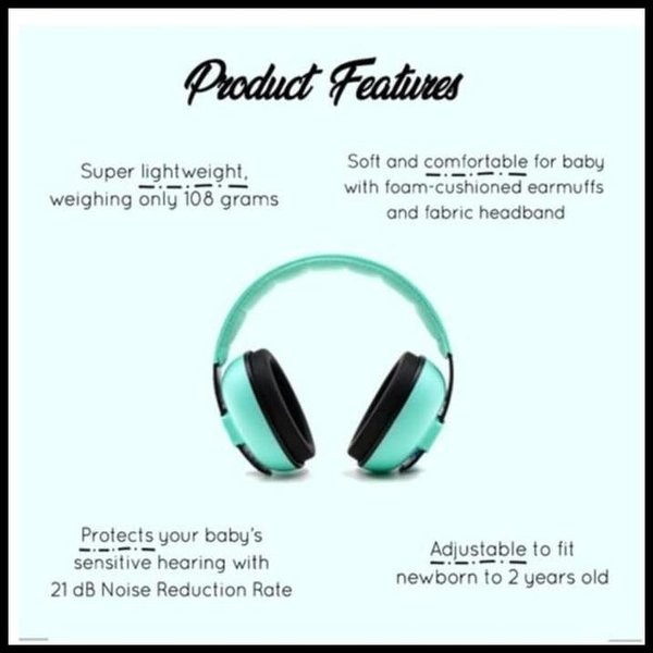 NEW PROMO Sunday Baby Protective Baby Earmuff untuk melindungi pendengaran bayi - Hijau