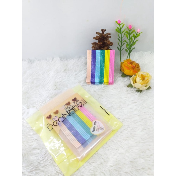 24Pcs Jepit Lidi Korea Jepit Lidi Slip Rambut Warna Warni - GLITTER
