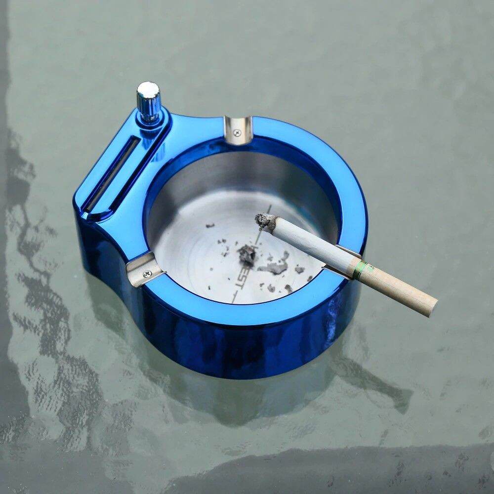 COMBO ASBAK + KOREK API + MINYAK MINI 20ML/ASBAK ABU HONEST BIRU