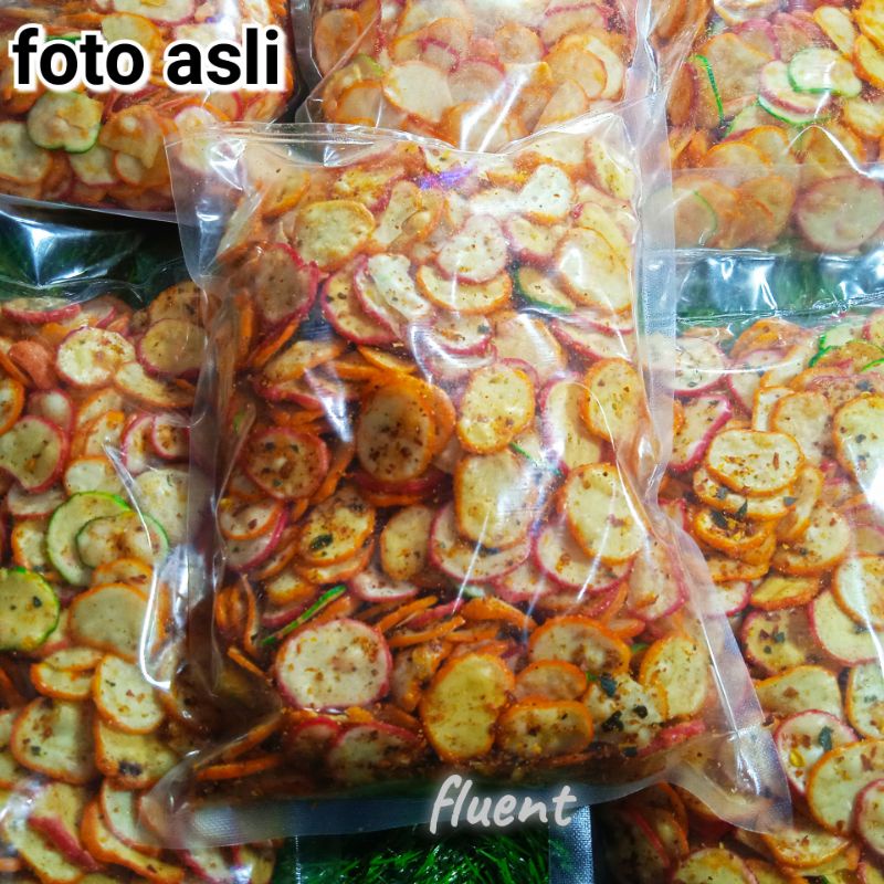 

cemilan bandung kerupuk koin kerupuk pedas 250 gr seblak