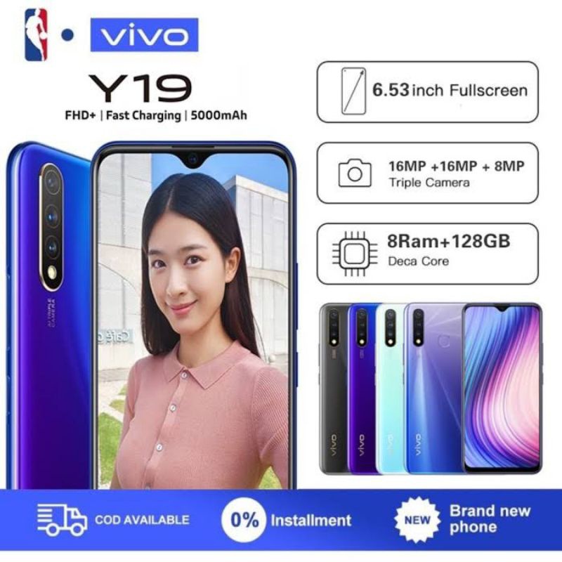 HP Murah VIVO Y19 RAM8/ROM256GB 6.53 inch kamera belakang tiga  VIVO HP