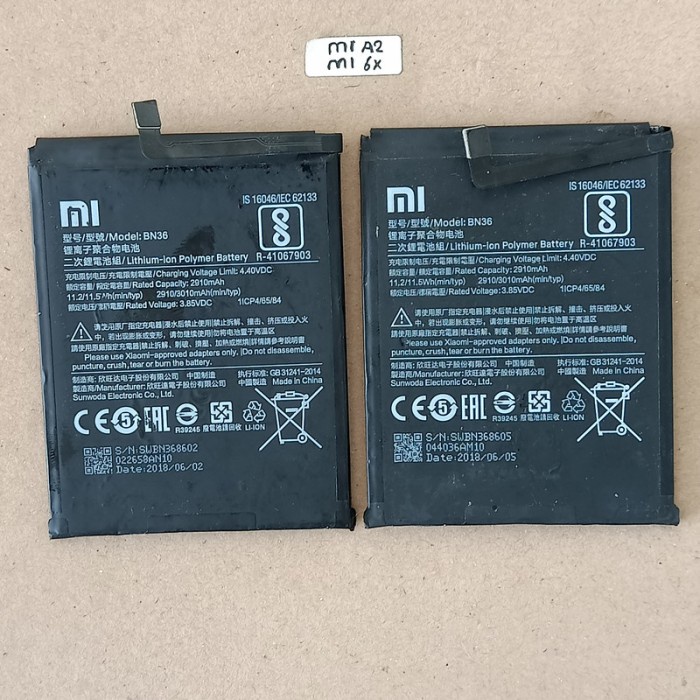 Baterai Mi A2 Mi 6x original Copotan