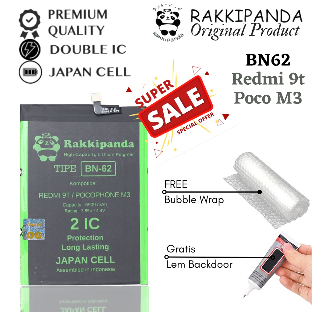 Batre Batrai Baterai Xiaomi Poco BN62 BN 62 Redmi 9T Pocophone M3 Original RakkiPanda
