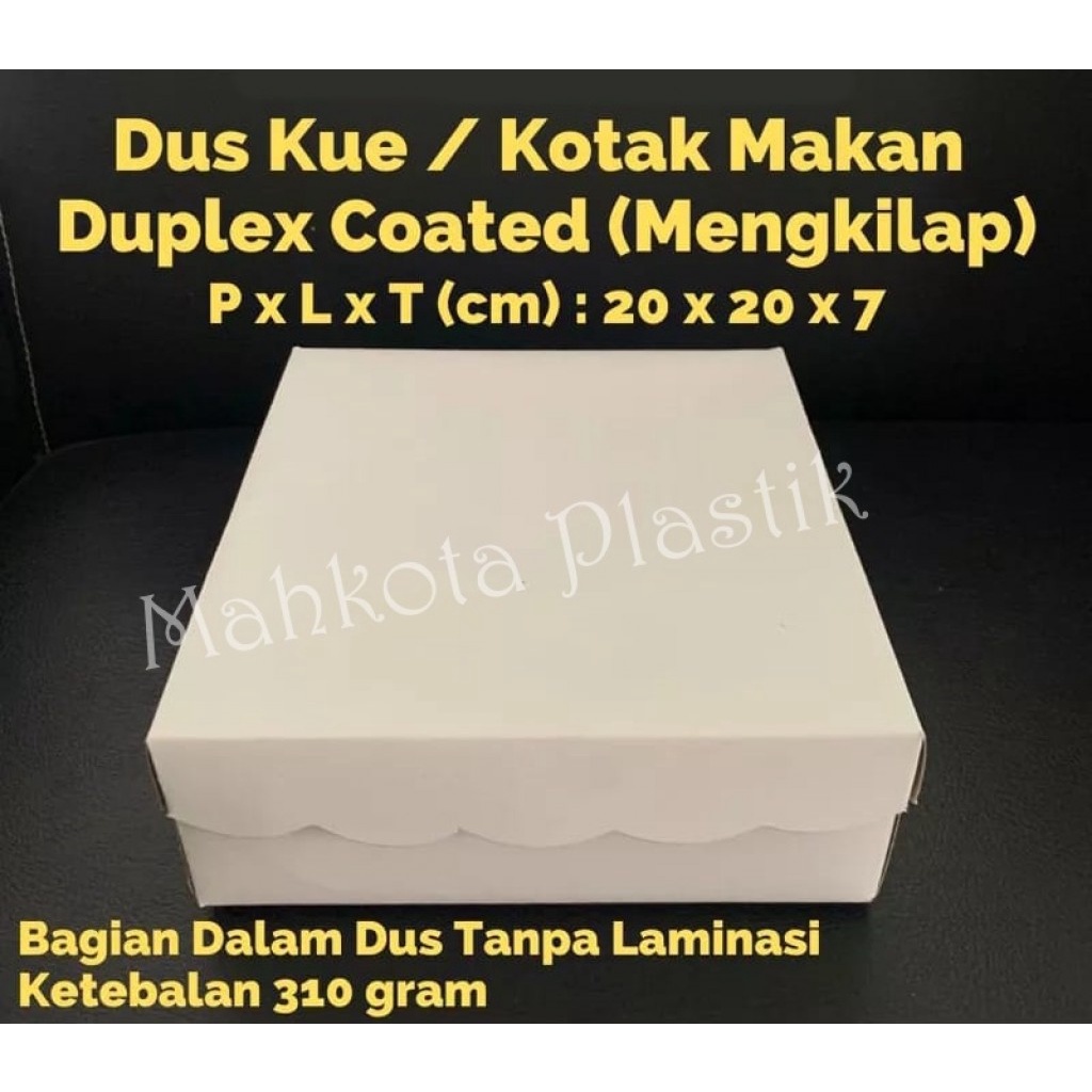 

Dus Box Katering R10 Putih 20x20x7cm isi 10pcs