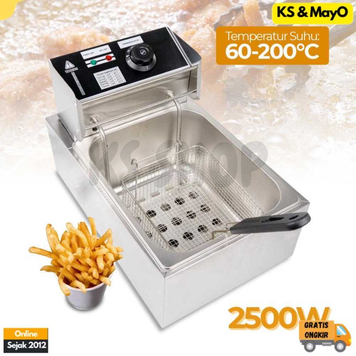 Mesin Tempat Penggorengan Listrik Deep Fryers 220 Volt 2500 Watt