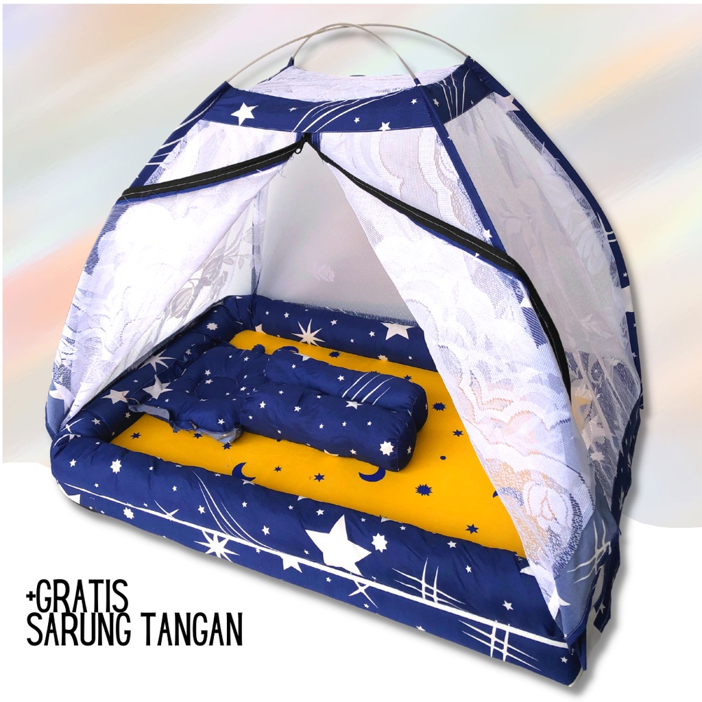 KIWI- Kasur Bayi Set Kelambu Bantal Guling Model Kolam Perahu Lengkap Kolem Matras Tenda Portable Mo