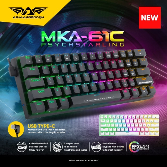 KEYBOARD MECHANICAL GAMING ARMAGGEDDON MKA-61C PSYCHSTARLING