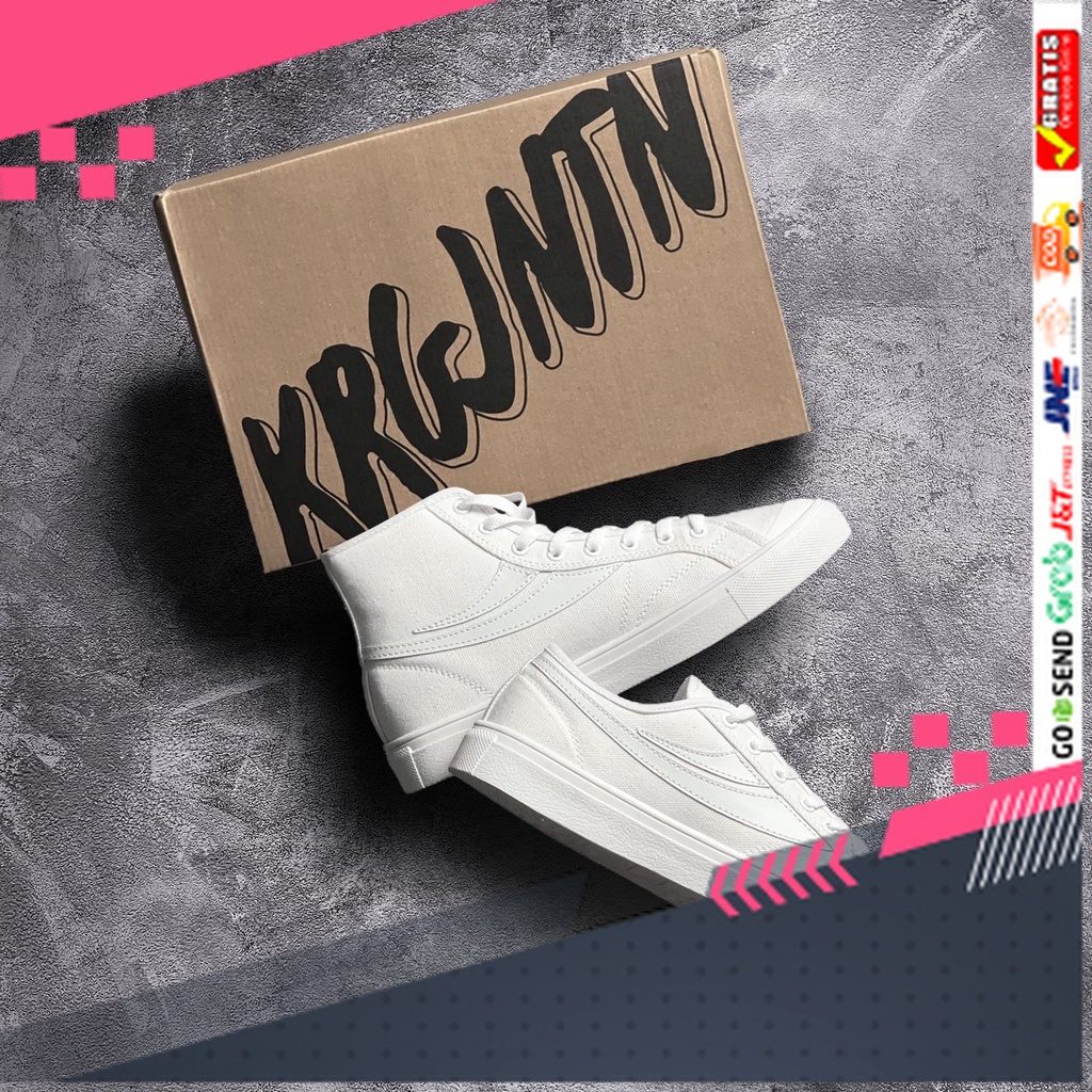 UKURAN SIZE 37 38 39 40 41 42 43 44 45 /SEPATU KRJN 001 "WHITE"