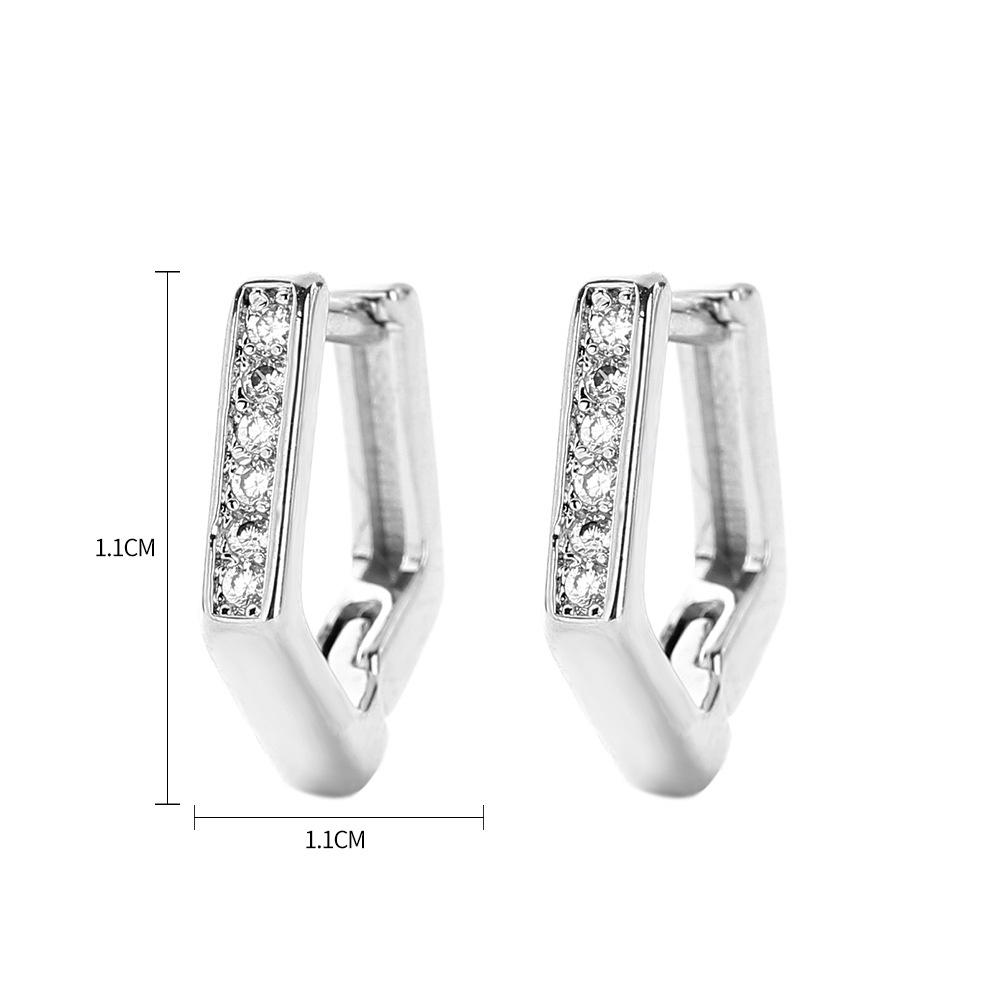 Goldkingdom Aksesoris Perhiasan Fashion Ready Stock Dipetik Saat Tidur Sederhana Dan Serbaguna Anting Kecil Sterling Silver Perempuan Kepribadian Korea Geometris