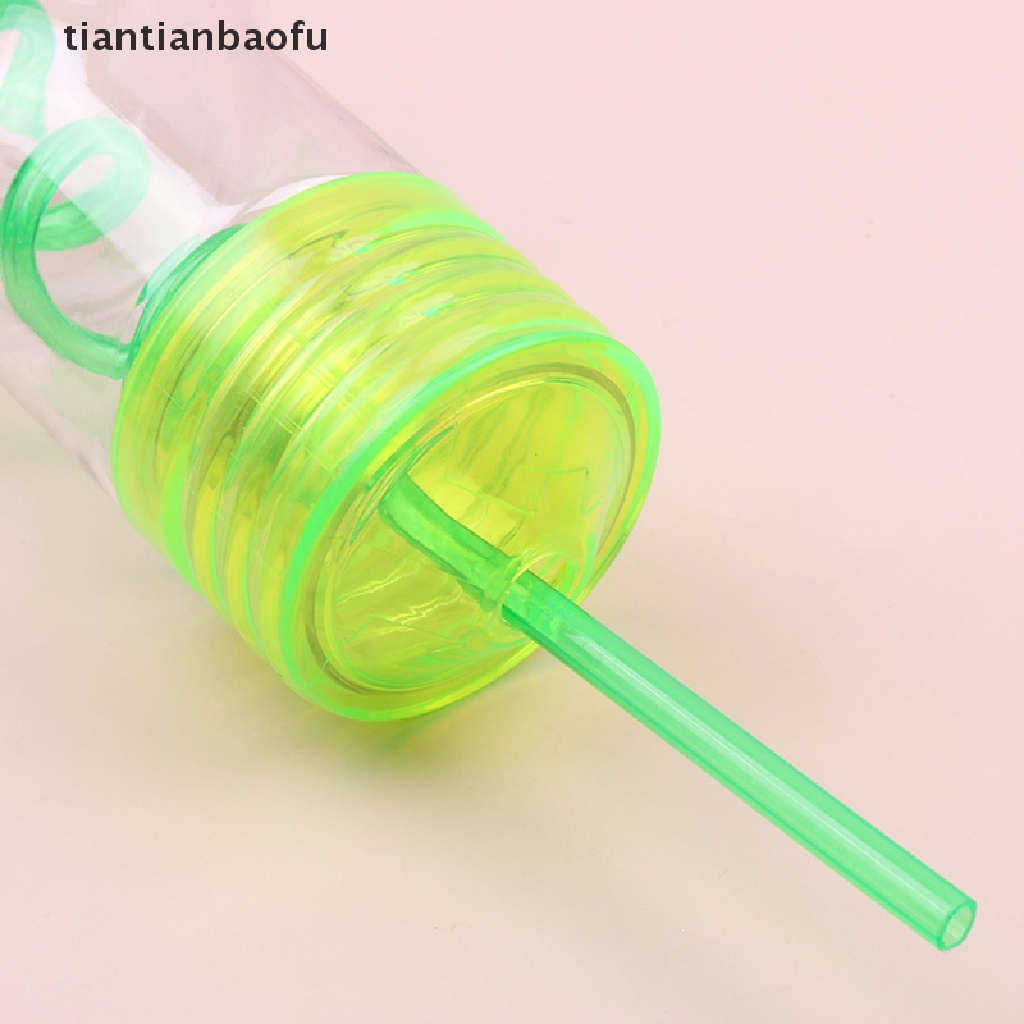 [tiantianbaofu] 1pc Kreatif Buatan Bening Bola Lampu Berbentuk Botol Air Plastik Jerami Cangkir Butik