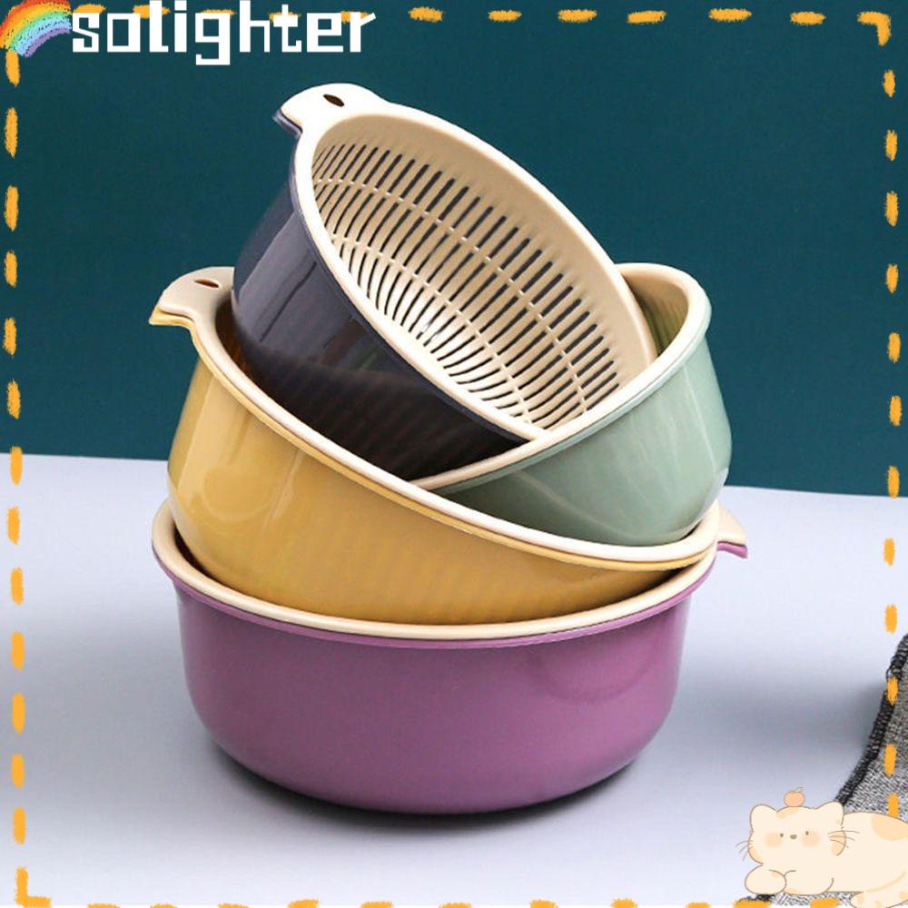 Solighter Keranjang Dapur Penyimpanan 2in1 Fresh Vegetable Vegetable Basket Double Layer