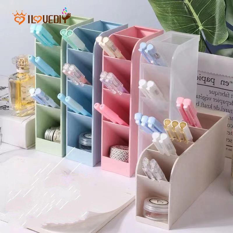 Hot Sale/Ins Macaron Desktop Pens Brush Organizer/Tempat Alat Tulis Siswa Penyekat Organizer/Perlengkapan Sekolah Kawaii Stationery &amp; Office Pencil Case Storage Box