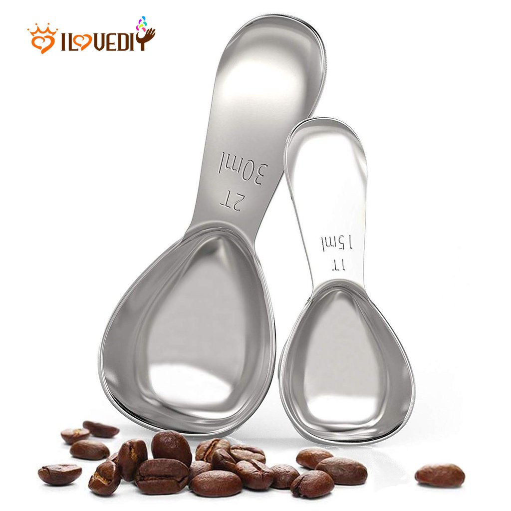 Hot Sale /15/30ml Sendok Takar Gula Kopi Stainless Steel/Sugar Powder Tea Measuring Scoop With Scale Sendok Ukur Dapur Coffee Accessorie