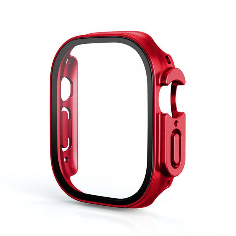 Kaca+case Untuk Apple Watch Ultra 49mm strap smartwatch PC Bumper+Pelindung Layar Tempered Cover iwatch series Aksesoris