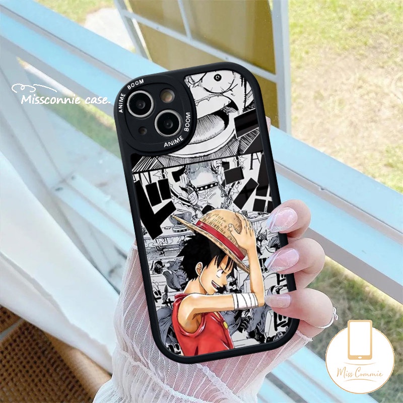 IPHONE Trendy Kartun Lucu Anime One Piece Luffy Phone Case Kompatibel Untuk Iphone11Xr7 8 6s 6 plus 14 13 11 12 Pro Max XS Max X SE 2020 Lembut Tpu Back Cover