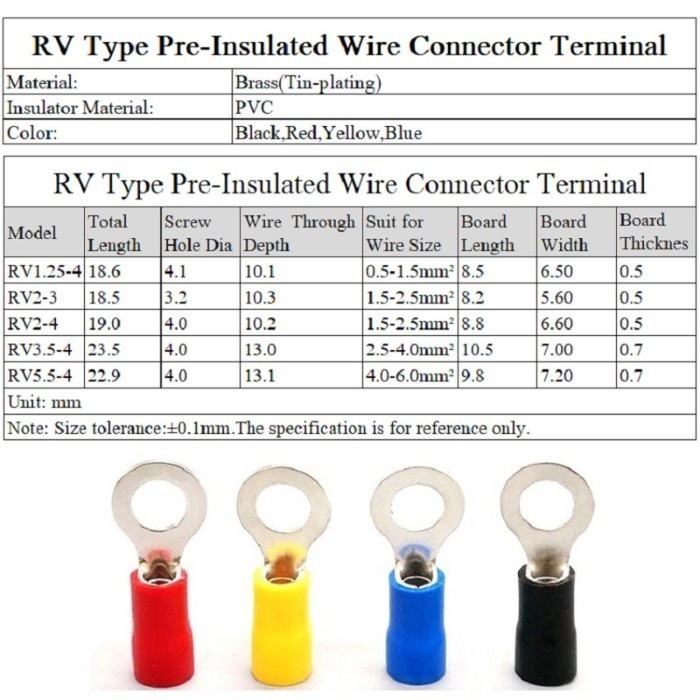 Isi 10 Pcs Skun Kabel 6mm Ring Bulat O RV 5.5-6 Baut 6mm Insulated