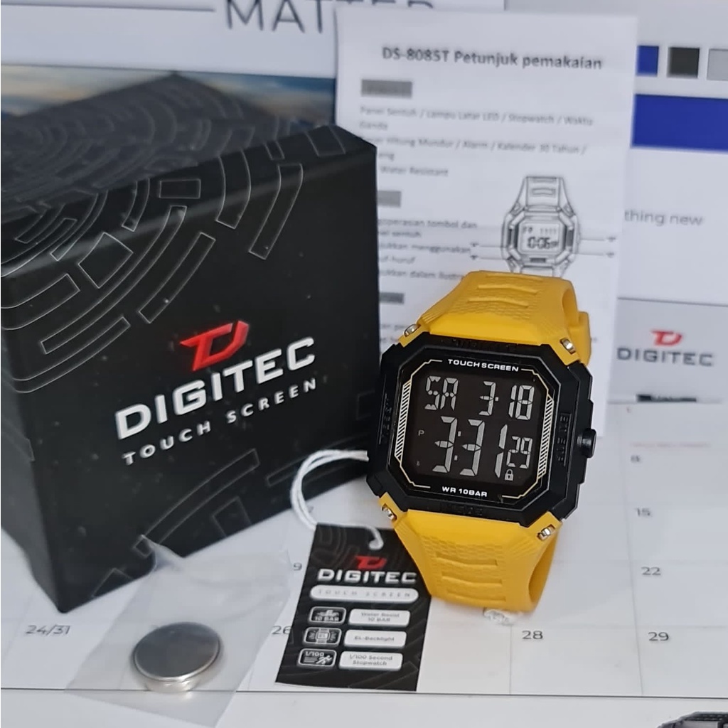 Jam Tangan Pria Digitec DS 8085 Digitec 8085 / DG 3085 Original Tali Rubber Touch Screen Digital