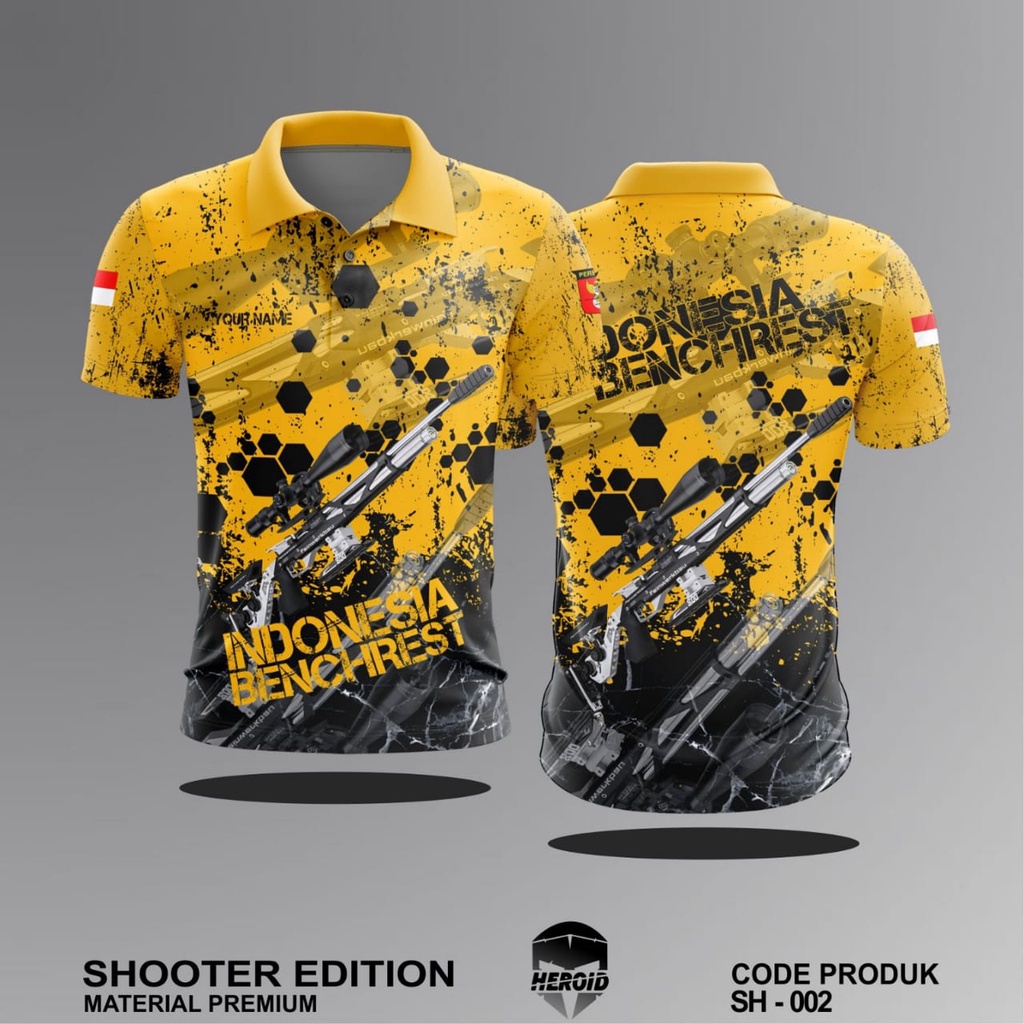 Baju Kaos Jersey Perbakin Shooting Club Lengan Pendek Original - Shooter Perbakin Motif Team Bhencer