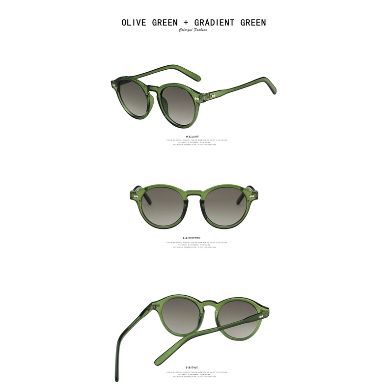 Kacamata Hitam Frame Bulat Fashion Korea Untuk Wanita Pria UV400