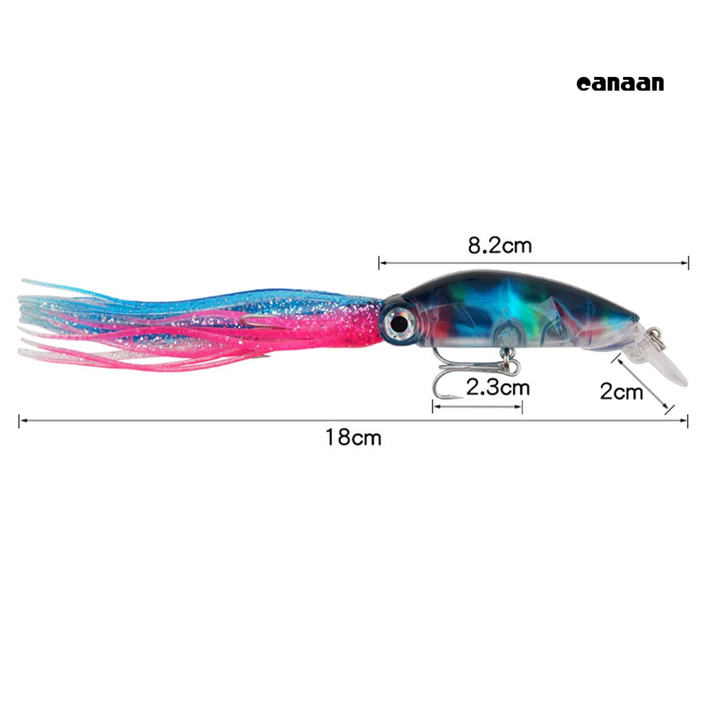 Cnn-18cm/17.6g Squid Lure Mengambang Vivid ABS Kekuatan Tinggi Bicyclic Fishing Lure Untuk Air Asin