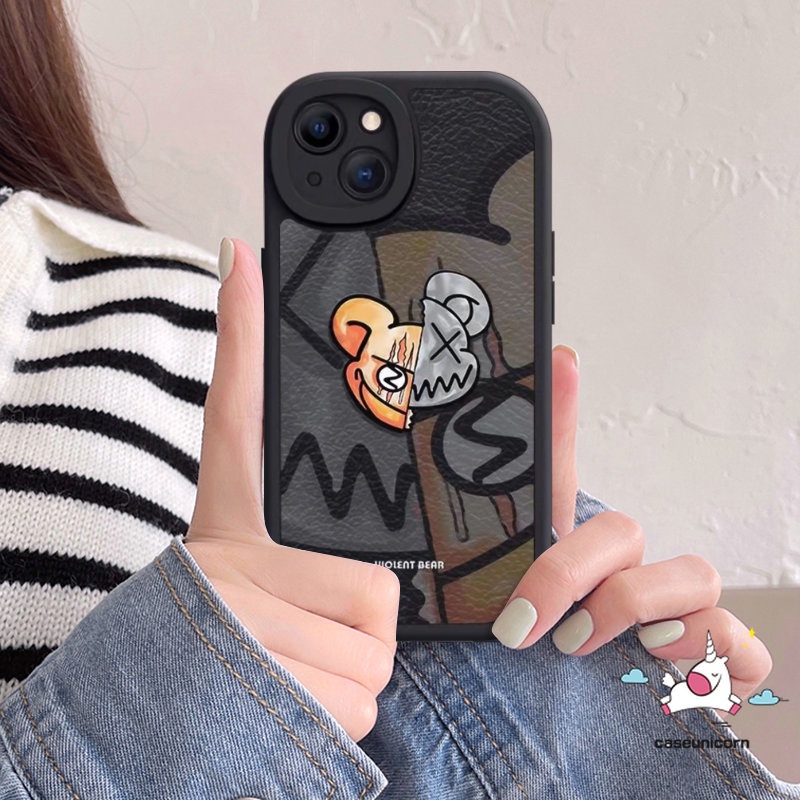 IPHONE Kompatibel Untuk Iphone11 Pro Max XR 7Plus 8Plus 14 12 13 Pro Max 6 6s 78 plus X XS Max SE 2020 Trendi Merek Violent Bear Tpu Soft Phone Case