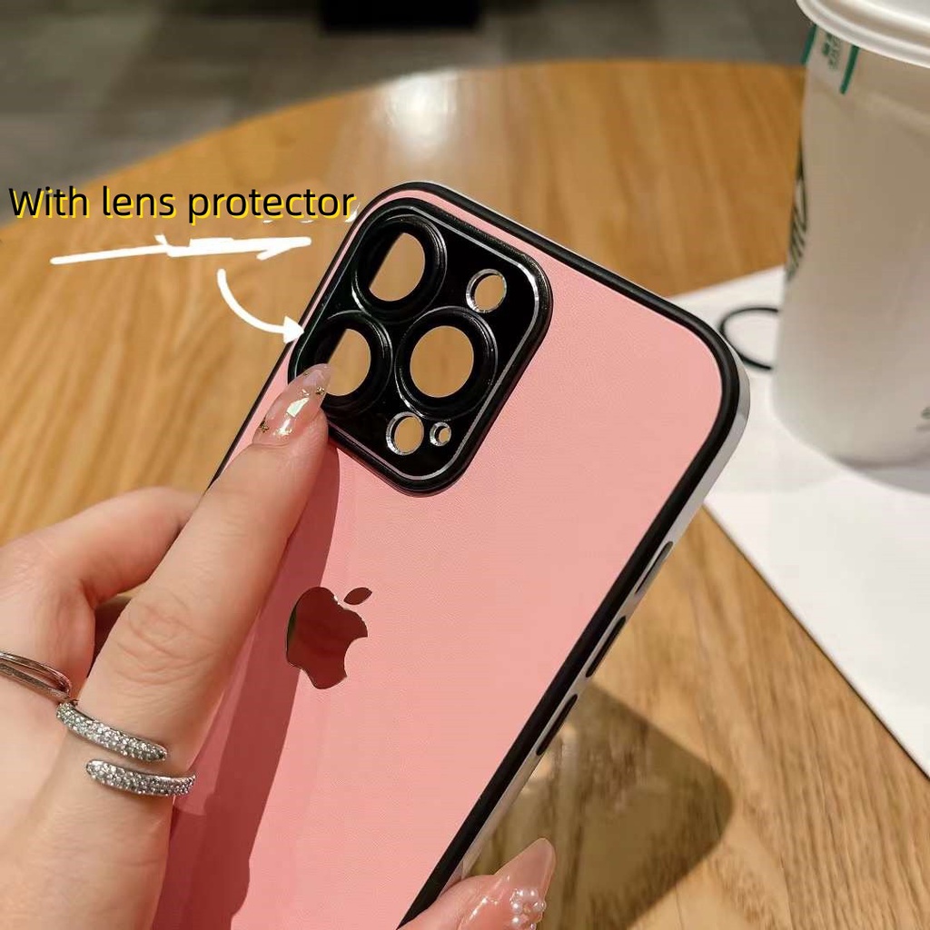 IPHONE Mewah Pelindung Lensa Sendiri Kulit Casing Ponsel Iphone11 12 13 14 Pro Max Plus Shockproof Case Cover