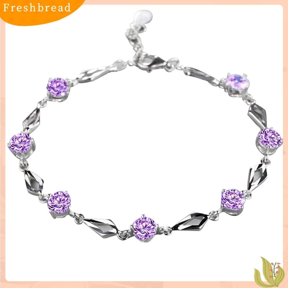 &lt; Freshbread &gt; Wanita Fashion Berlian Imitasi Mengkilap Gelang Bangle Statement Jewelry Hadiah Pesta