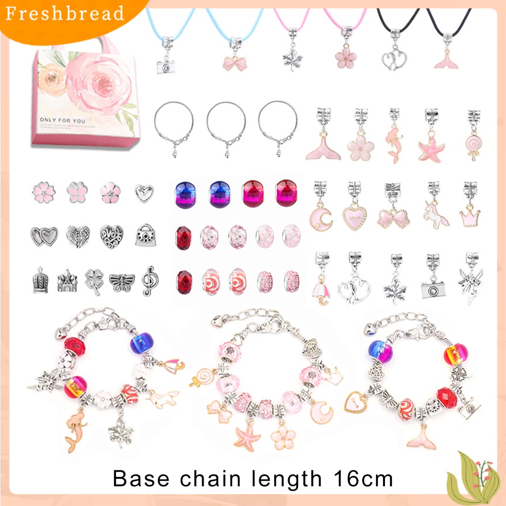 &lt; Freshbread &gt; 1kotak Gelang Manik-Manik Bersinar Good-looking Indah Indah Hadiah Halus Paduan Anak Gelang Handmade DIY Set Manik-Manik Lubang Besar Untuk Perempuan