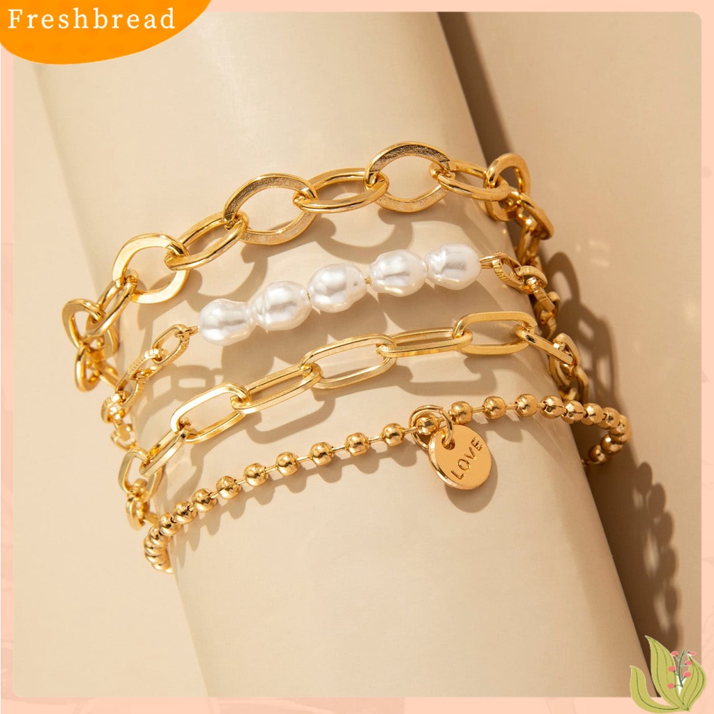 &lt; Freshbread &gt; 3Pcs Gelang Wanita Love Adjustable Jewelry Gelang Bohemian Elegan Untuk Pantai