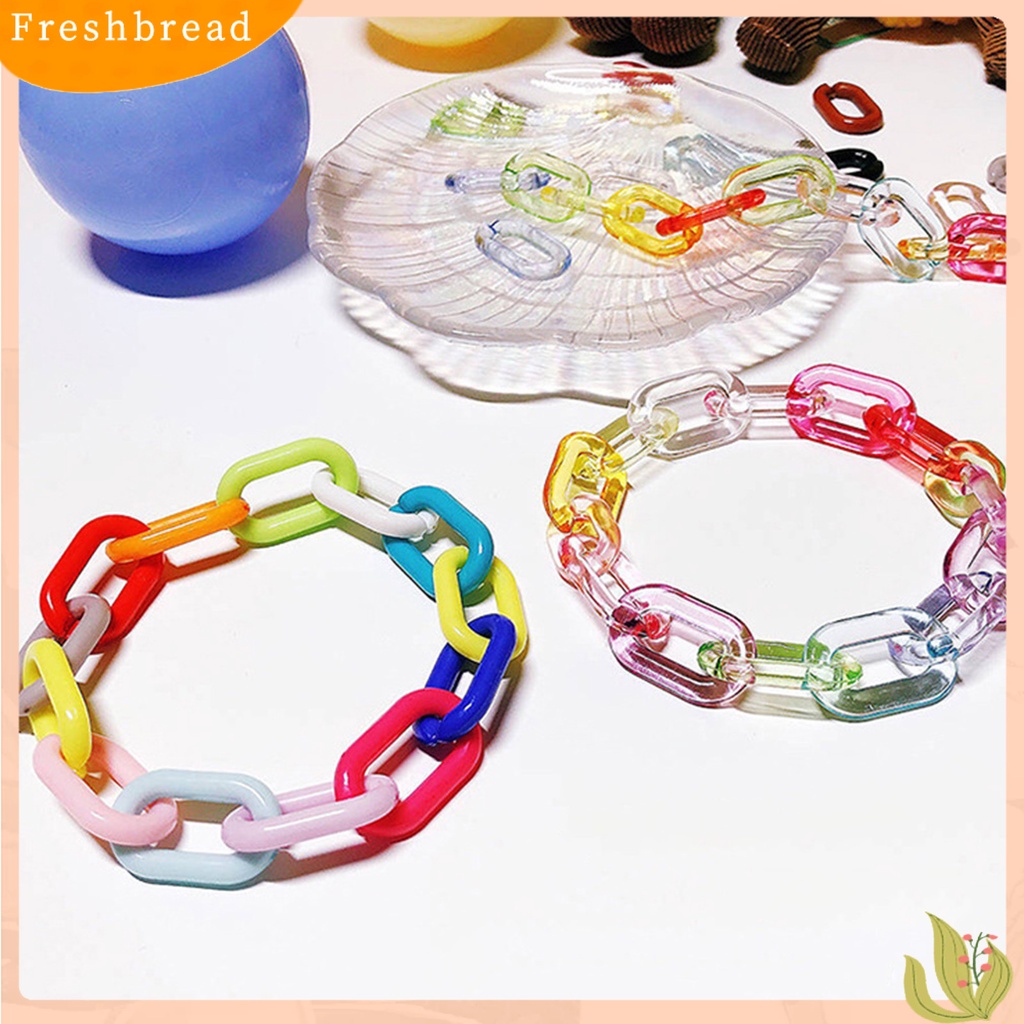 &lt; Freshbread &gt; Gelang Gadis Warna Pelangi Resin Manset Link Resin Tangan Rantai Perhiasan Fashion