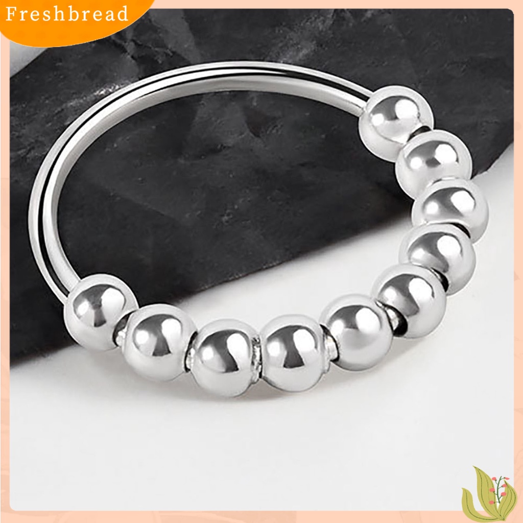 &lt; Freshbread &gt; Cincin Wanita Penghilang Stress Warna Solid Unisex Alloy Rotary Cool Men Circlet Hand Accessories