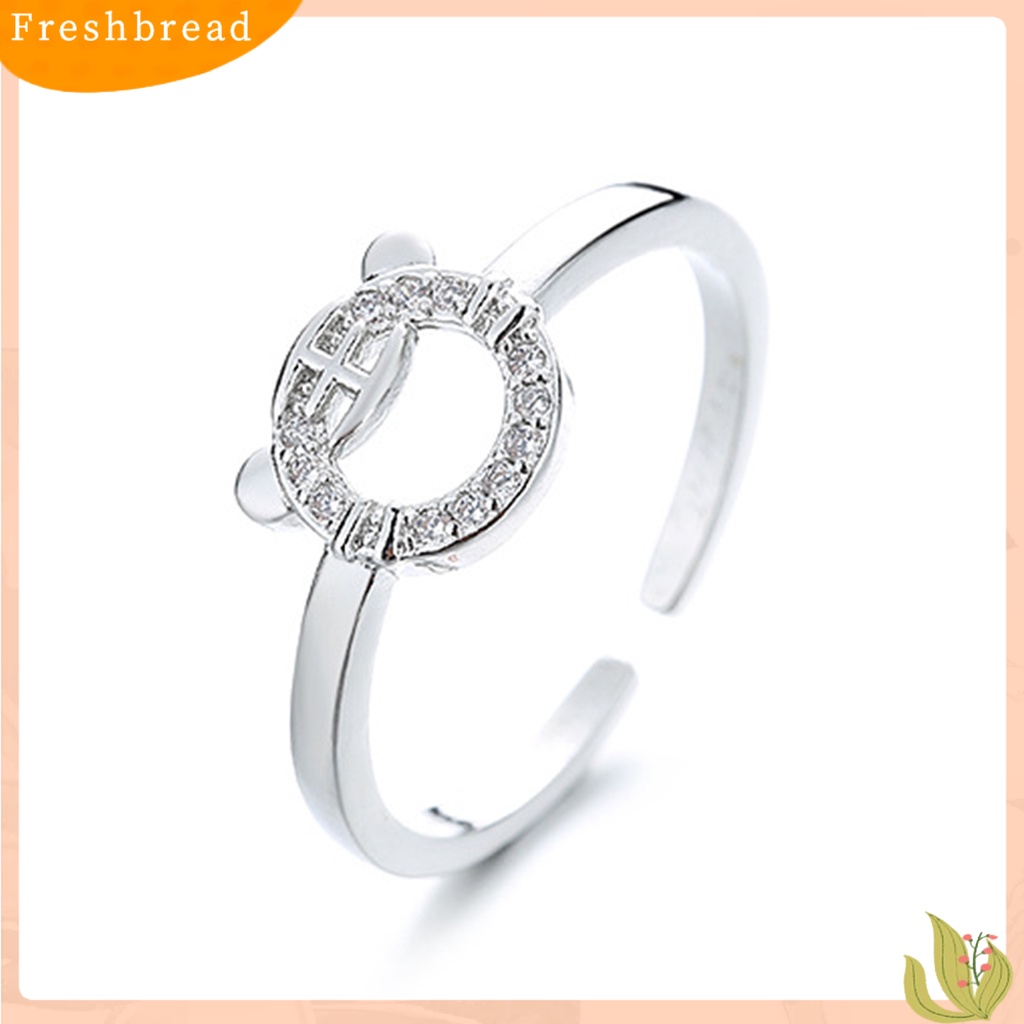 &lt; Freshbread &gt; Pembukaan Cincin High Gloss Dipoles Berongga Keluar Hadiah Ideal Tahan Aus Perhiasan Fashion Berlian Imitasi Perak Mengkilap Zodiak Cina Harimau Wanita Cincin Untuk Pacaran