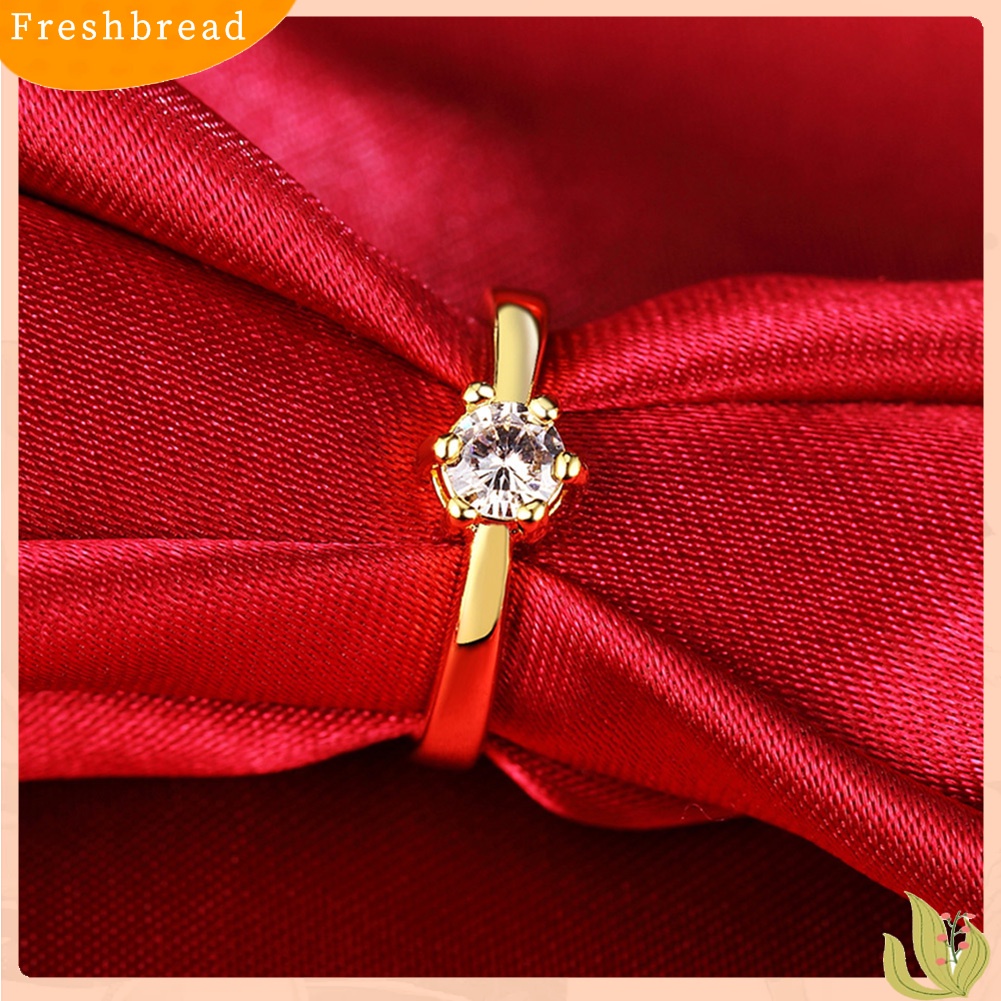 &lt; Freshbread &gt; Fashion Wanita Cubic Zirconia Disepuh Pernikahan Pertunangan Jari Cincin Perhiasan Hadiah