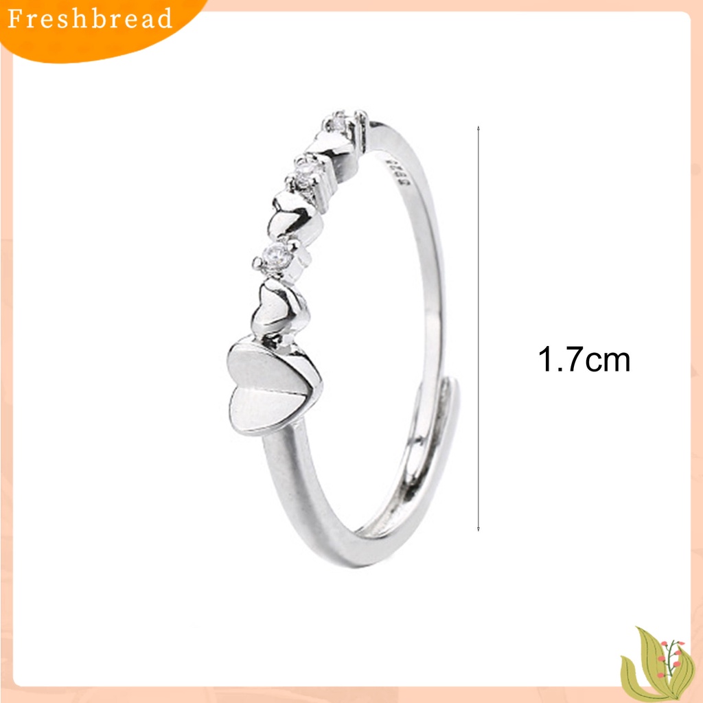 &lt; Freshbread &gt; Wanita Cincin Desain Pembukaan Yang Dapat Disesuaikan Berlian Imitasi Mengkilap Hias Geometris Cinta Hati Jari Cincin Pernikahan Band Perhiasan Hadiah Untuk Hari Kasih Sayang