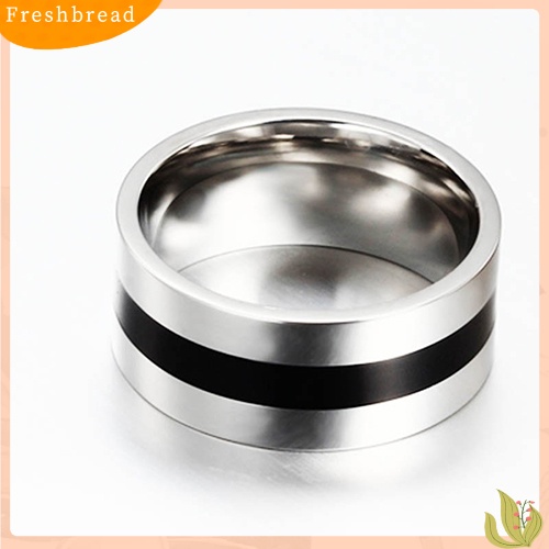 &lt; Freshbread &gt; Wanita Pria Sederhana Pernikahan Pertunangan Stainless Steel Jari Cincin Band Perhiasan