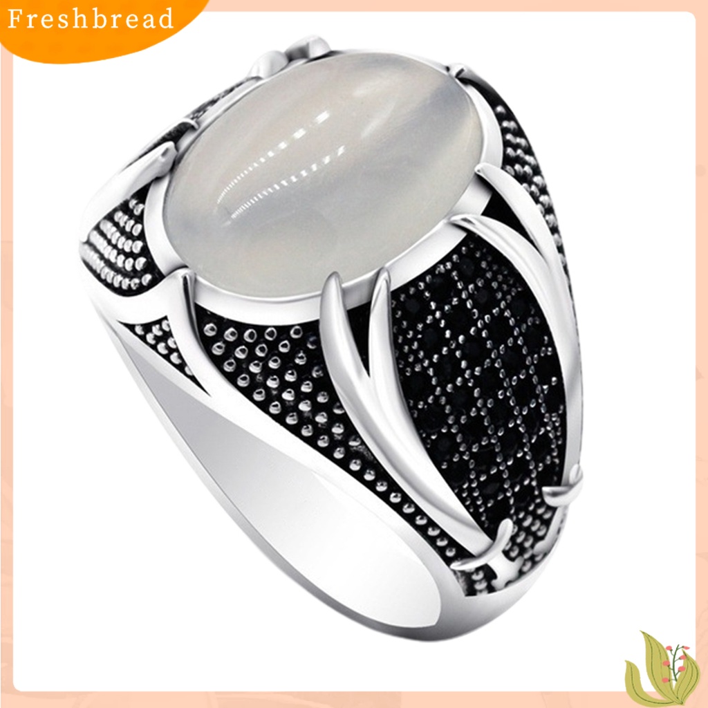 &lt; Freshbread &gt; Pria Cincin Ramah Kulit Retro Paduan Kesederhanaan Indah Engagement Male Ring Untuk Pernikahan