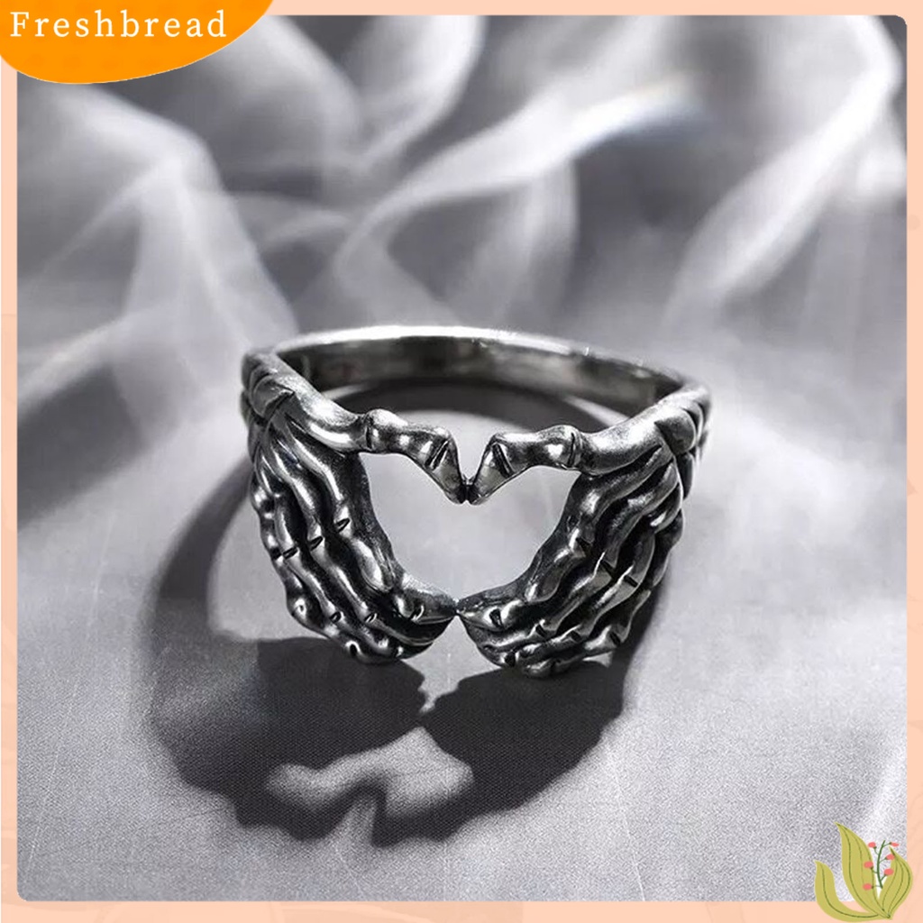 &lt; Freshbread &gt; Cincin Retro Tengkorak Tangan Alloy Hip Hop Unisex Cincin Keren Untuk Hadiah