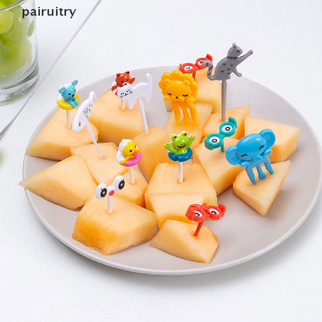 Prt Animal Fruit Fork Mini Kartun Anak Snack Kue Dessert Makanan Buah Tusuk Gigi PRT