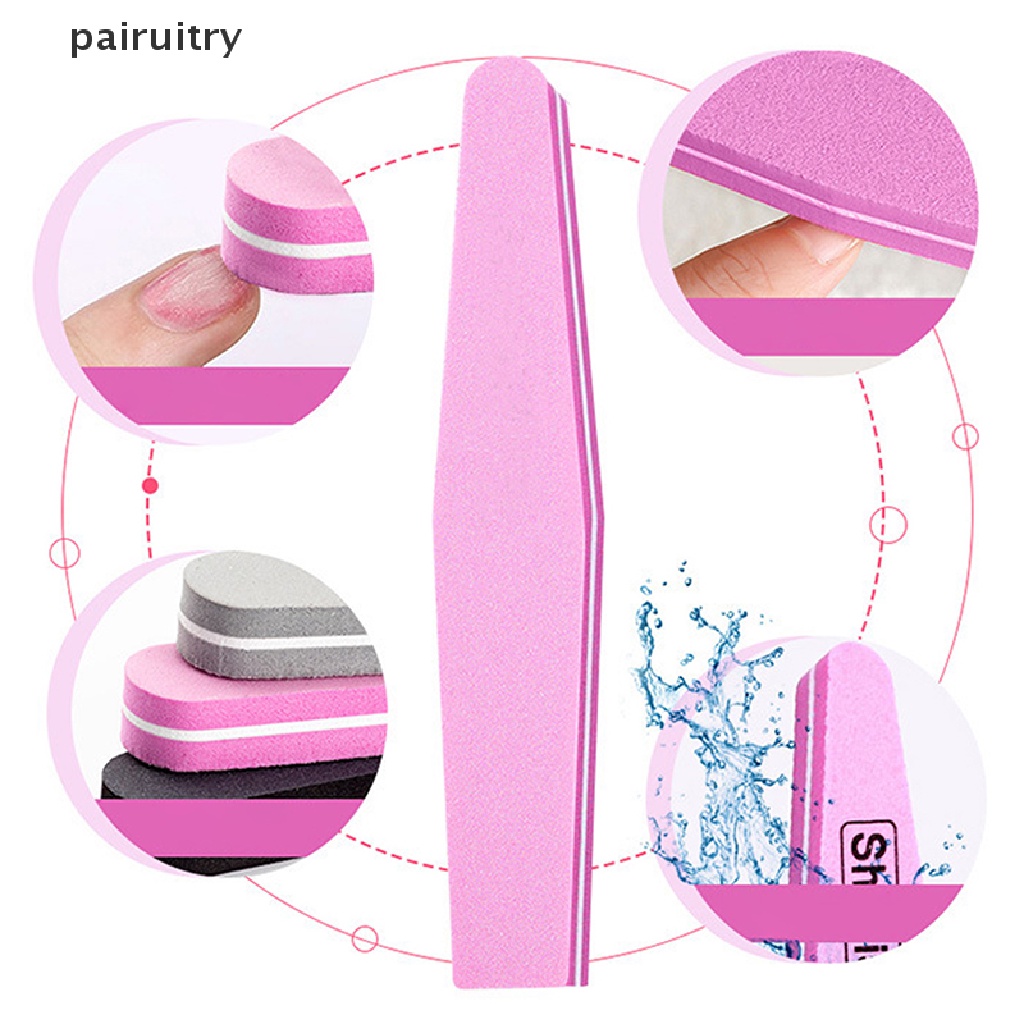 Prt 10pc Diamond Nail File Nail Buffer Alat Paku Amplas Poles Gerinda Bisa Dicuci PRT