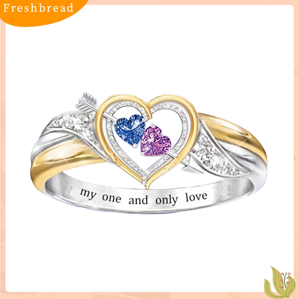 &lt; Freshbread &gt; Women Ring Indah Nice-looking Wanita Portabel Indah Cinta Hati Rose Ring Untuk Pernikahan