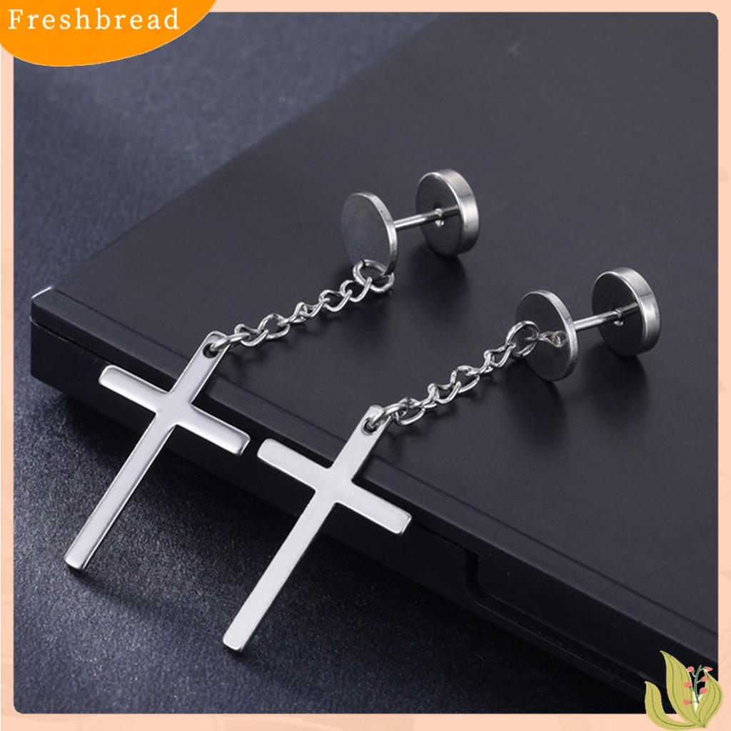 &lt; Freshbread &gt; 1Pc Unisex Anting Menjuntai Geometris Hip Hop Perhiasan Simple Electroplated Earring Untuk Pakaian Sehari-Hari