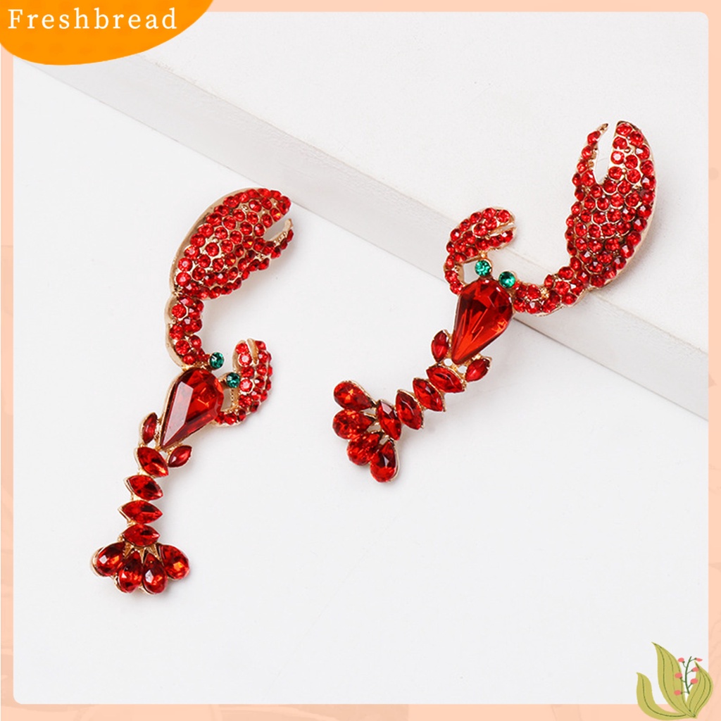 &lt; Freshbread &gt; Anting Menjuntai Kreatif Berlian Imitasi Hidup Lucu Lobster Sexy Eardrop Untuk Hadiah