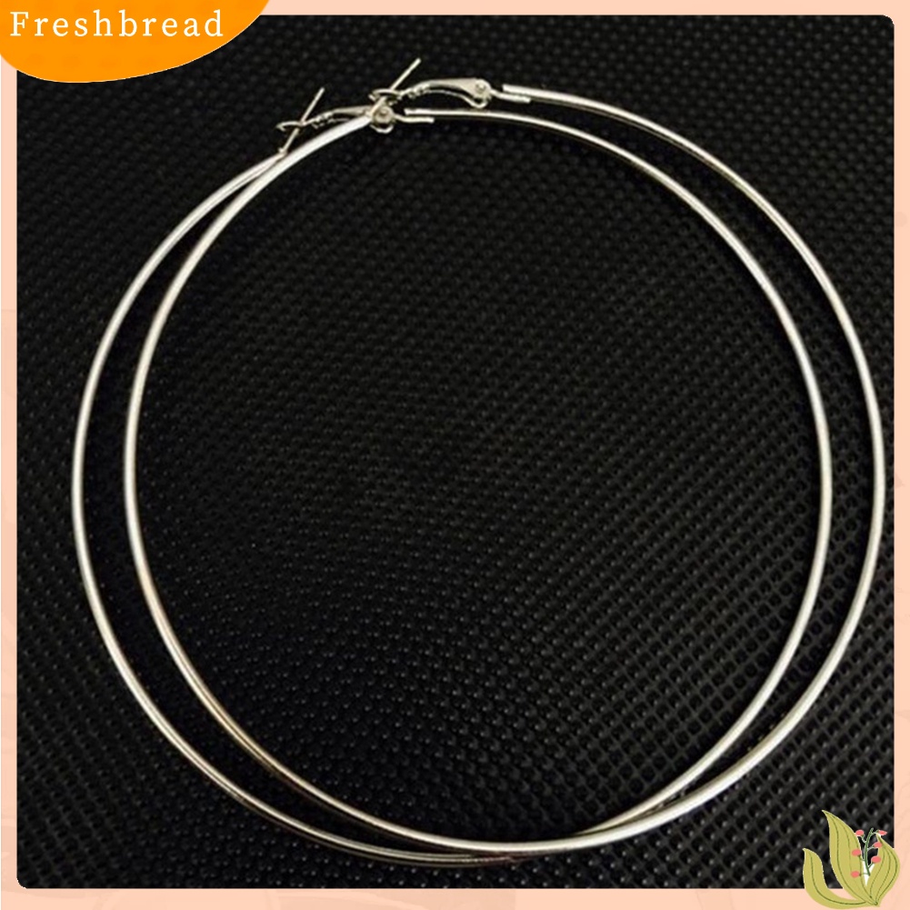 &lt; Freshbread &gt; Fashion Wanita Lingkaran Besar Pesona Pernyataan Anting Hoop Perhiasan Pesta Malam