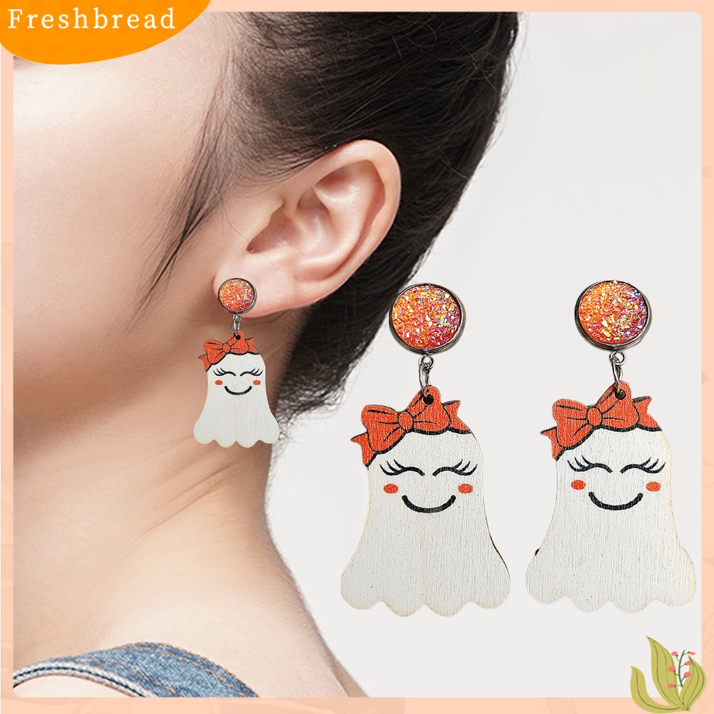 &lt; Freshbread &gt; 1pasang Anting Kreatif Pengerjaan Halus Indah Dekorasi Halloween Anting Labu Lucu Untuk Pesta