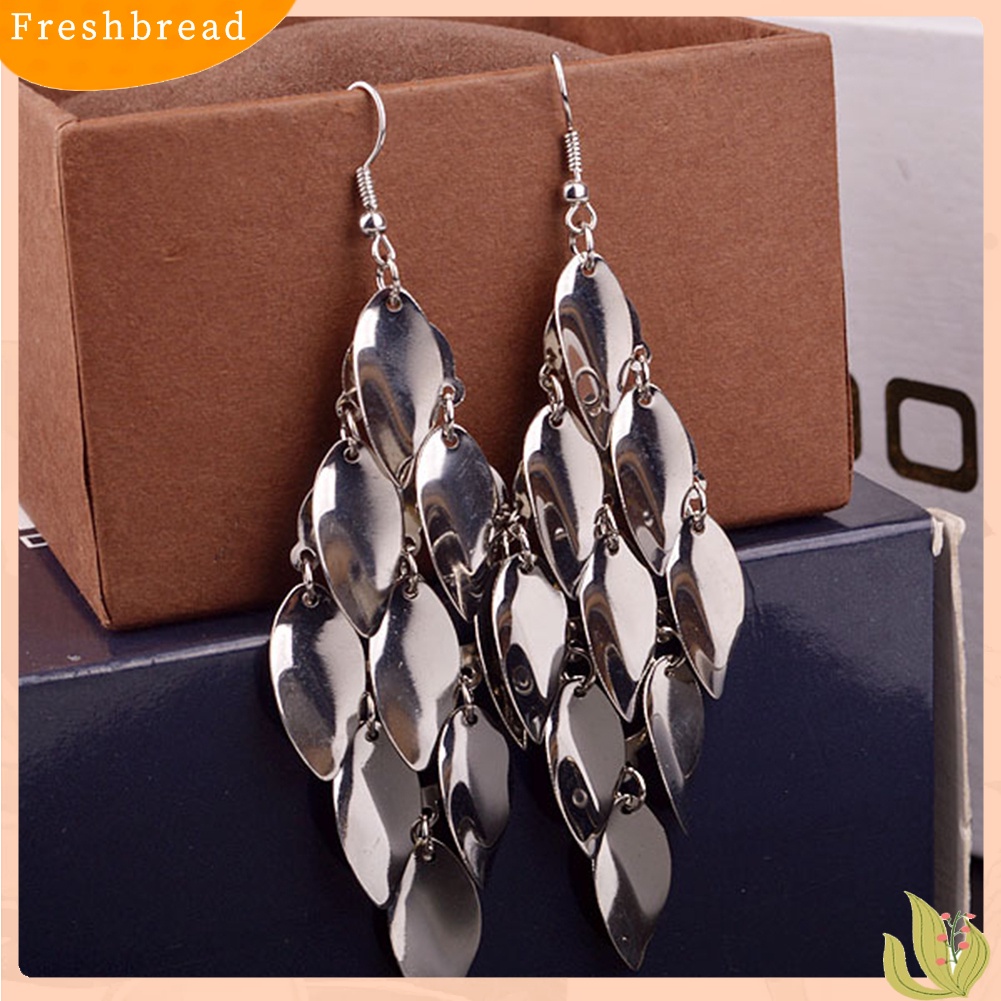 &lt; Freshbread &gt; Fashion Wanita Tetesan Air Disk Charms Panjang Menjuntai Eardrop Anting Perhiasan Hadiah