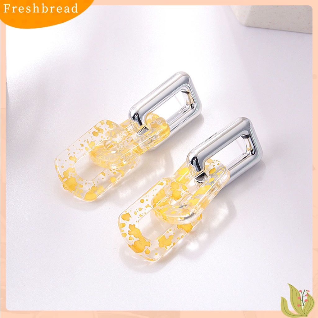 &lt; Freshbread &gt; 1pasang Ear Stud Akrilik Berlebihan Anting Drop Geometris Artistik Untuk Kehidupan Sehari-Hari