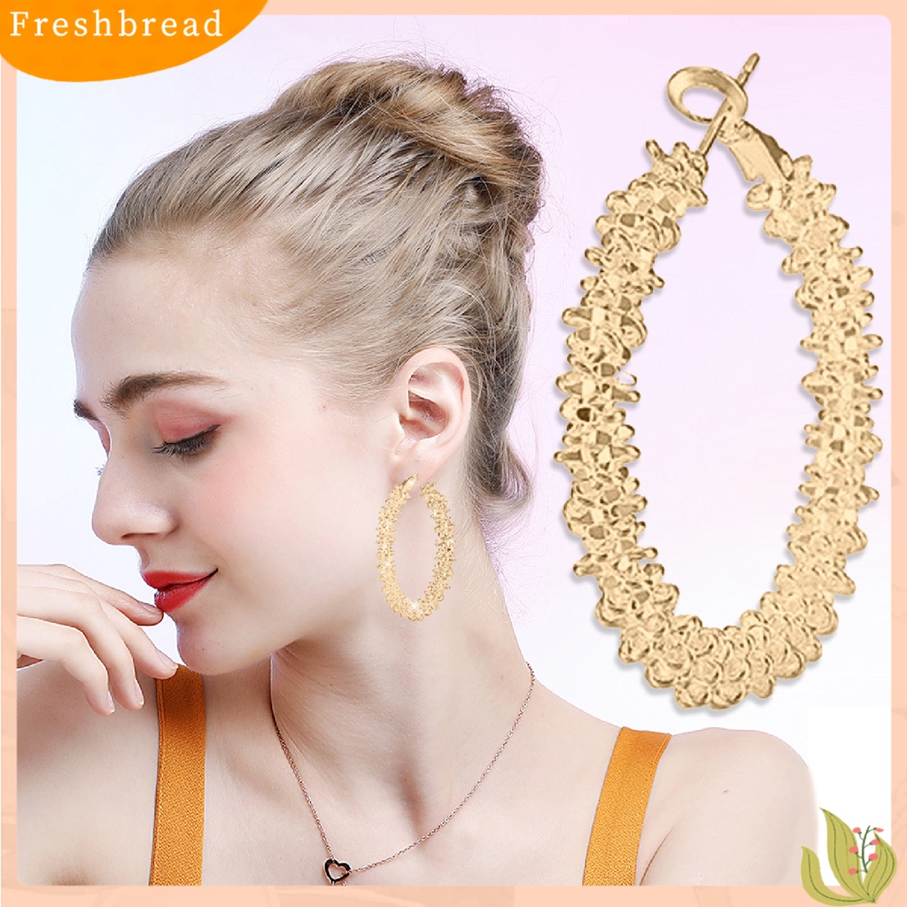 &lt; Freshbread &gt; 1pasang Anting Hoop Ringan Fashion Alloy Tidak Teratur Disimpul Bulat Lingkaran Hoop Earrings Untuk Wanita