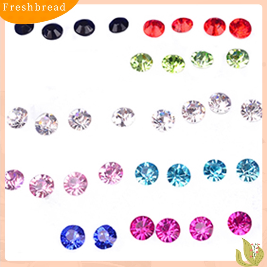 &lt; Freshbread &gt; 20pasang Anting Tusuk Berlian Imitasi Hias Perhiasan Cantik Bebas Alergi Ear Studs Untuk Pesta