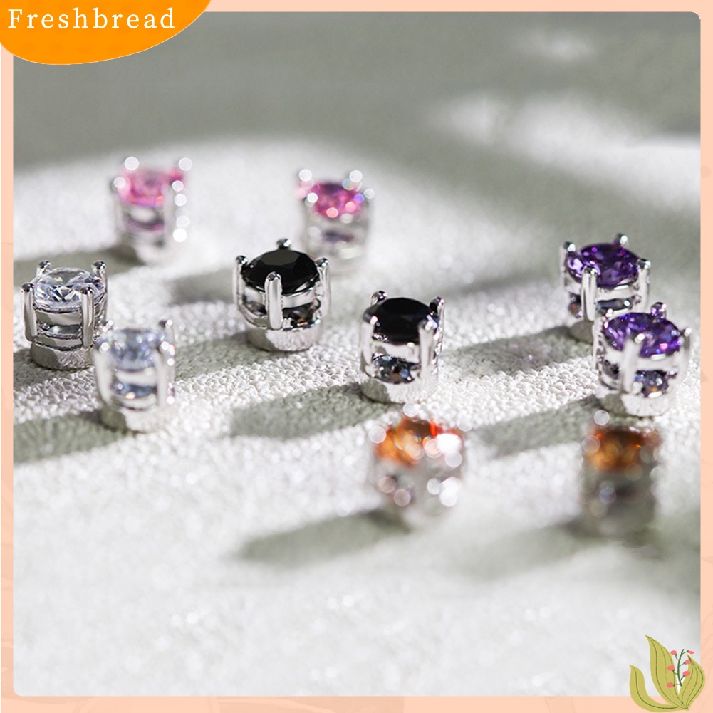 &lt; Freshbread &gt; Pria Wanita Berlian Imitasi Hias ic Ear Stud Earrings Non Piercing Perhiasan Hadiah