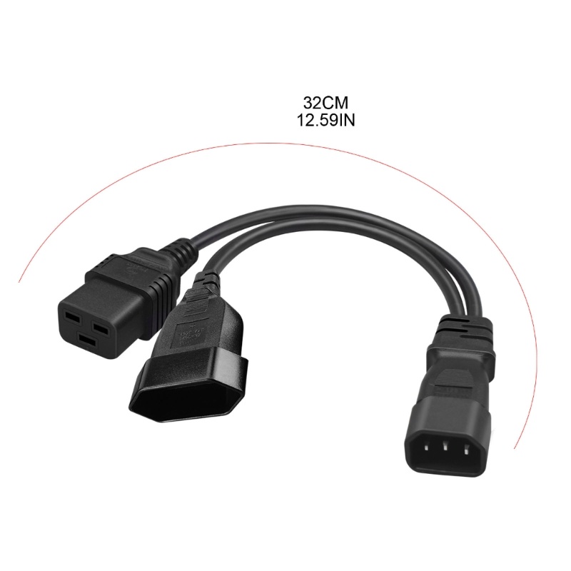 Kabel Listrik VIVI Y-splitter C14 to C19+Adaptor Konektor EU4.0mm Kawat Power Wire Line